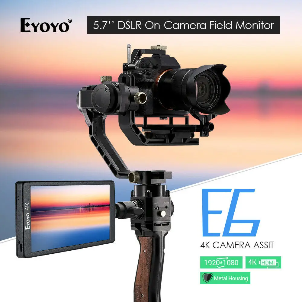 

E6 5.7 inch 1920x1080 DSLR On-Camera Field Monitor Metal Housing Support 4K HDMI Signal Input and Output IPS Video Monitor