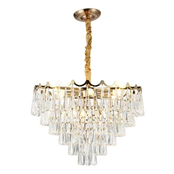 

jmmxiuz Luxury Modern Crystal Chandelier Gold Hanging Living Room Dining Room Lighting Luxury LED Crystal Chandeliers