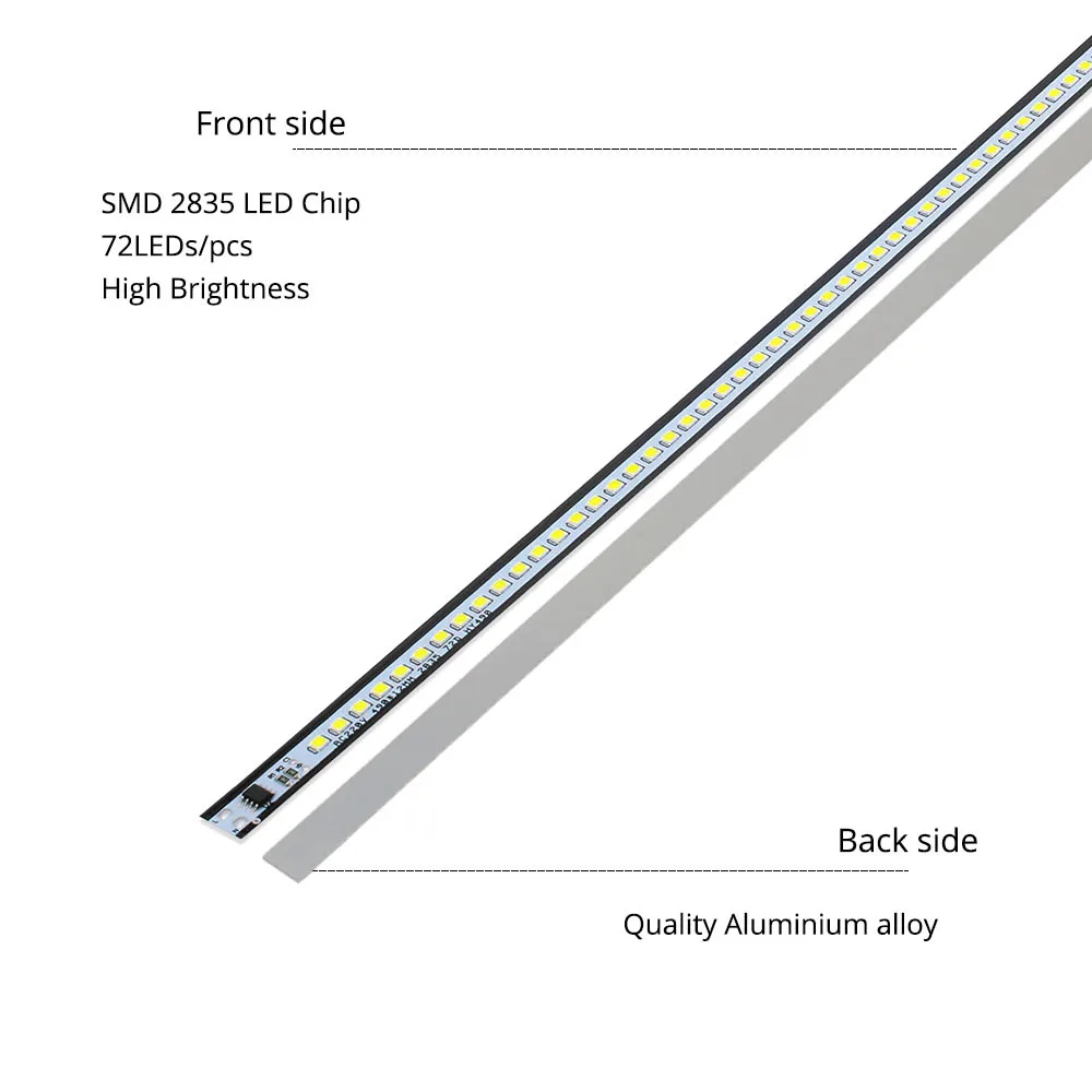 10 шт. ультратонкая Алюминиевая СВЕТОДИОДНАЯ ленсветильник 49 см SMD2835 72LED s