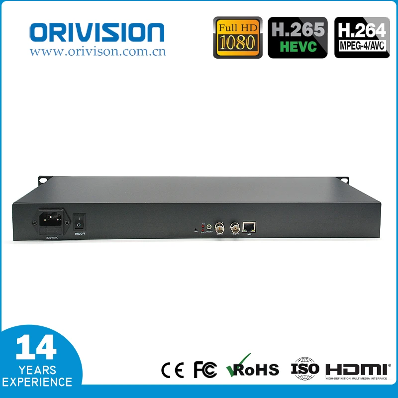 1U Rack HEVC H.265/H.264 SDI видео кодировщик поддержка http/rtsp/rtmp/rtmps/hls/flv/udp/onvif