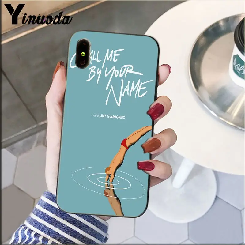 Yinuoda Call Me by Your Black Soft Shell Phone Cover for iPhone X XS MAX 6 6s 7 7plus 8 8Plus 5 5S SE XR|Бамперы| |