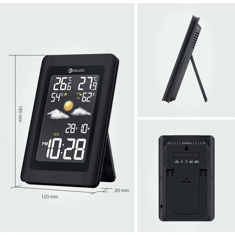 Digoo DG-TH11300 USB уличная Метеостанция VA стеклянный гигрометр термометр цифровой датчик погоды влажность температура часы