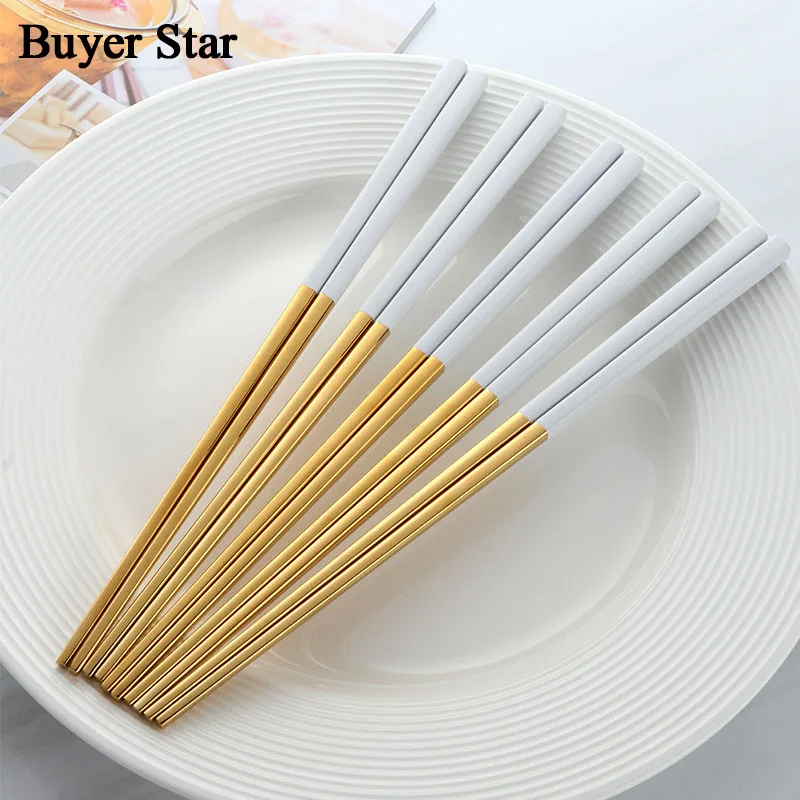 Аксессуары для кухни 5 пар 304 дюйма из нержавеющей стали|silver chopstick|sushi stickschopsticks chinese