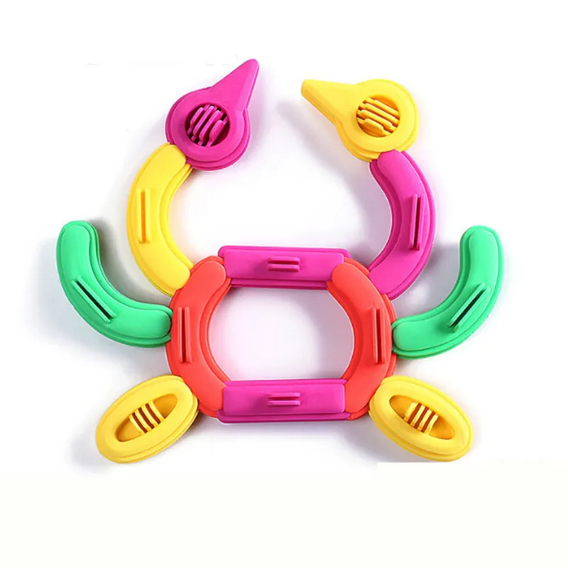 50 шт., Детские забавные пластиковые строительные блоки, развивающие игрушки для детей, 3D строительные игрушки, детские DIY пулевые дизайнерские забавные кирпичи