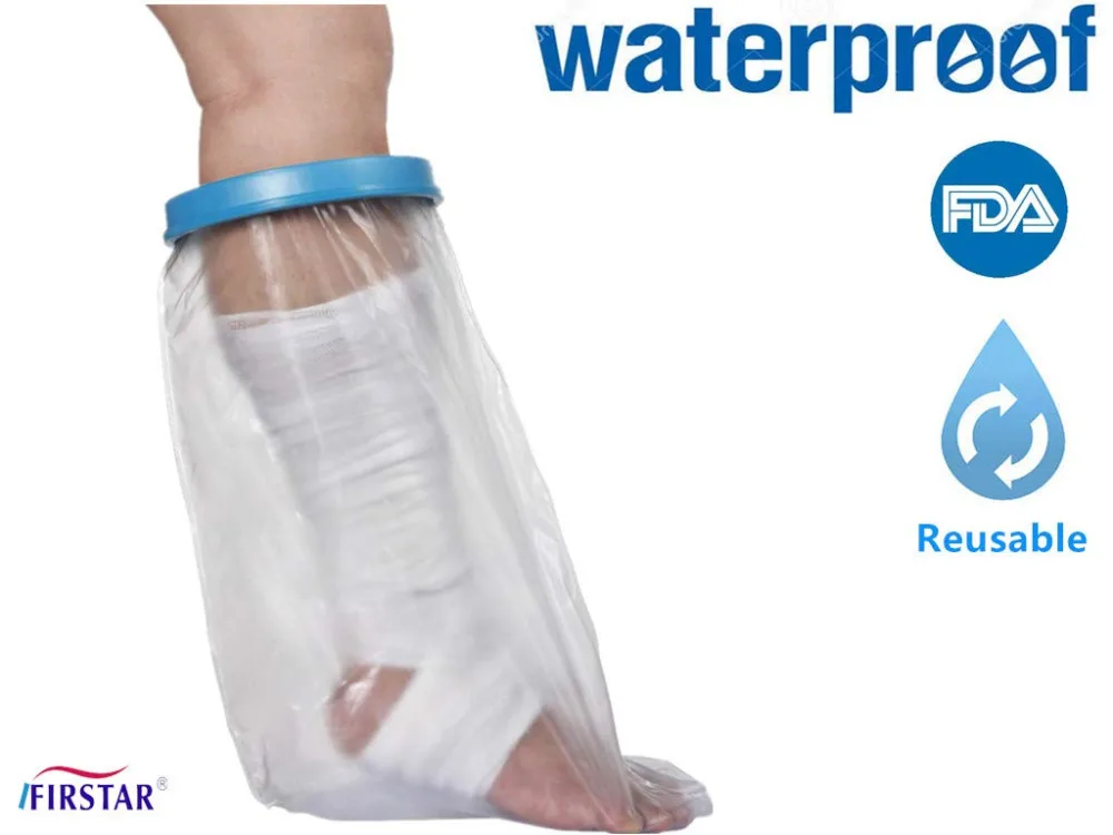 Adult Lower Leg Cast Cover for Shower Waterproof Shower Bandage and