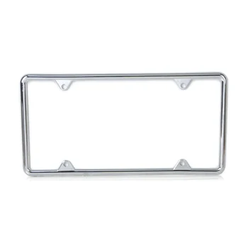 

beler Silver Zinc Alloy License Plate Frame for Almost All Cars Trucks for VW Polo Audi A4 Ford Fiesta Chevrolet Niva