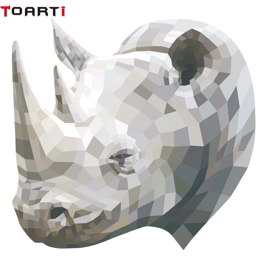 

Rhinoceros Head Animal Decals Geometry Vinyl Sticker On Car Styling Waterproof Motor Car Goods Accessory Auto Bumper Car Sticker