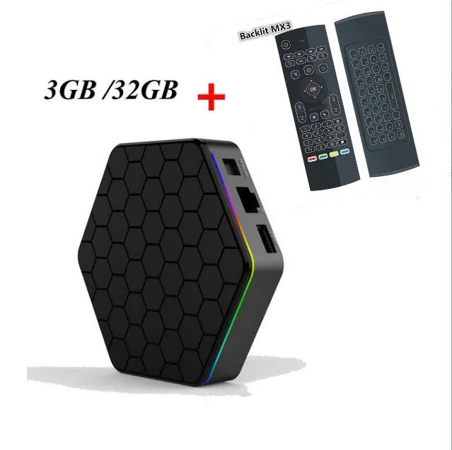 T95Z плюс 2 ГБ/16 ГБ 3 Гб/32 ГБ Amlogic S912 Восьмиядерный Android 7,1 Smart tv BOX 2,4G+ 5 ГГц WiFi BT4.0 4K телеприставка PK H96 - Цвет: 3G32G and MX3Backlit