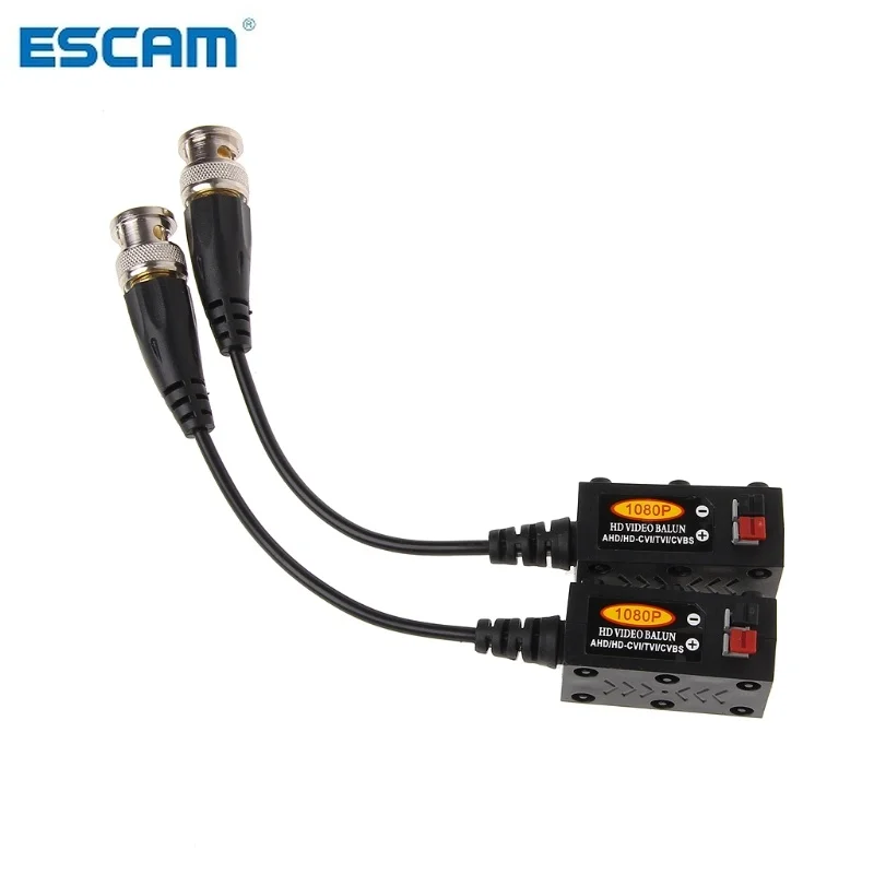 ESCAM 1 par 1CH pasivo UTP CCTV vídeo Balun transceptor para HDCVI HDTVI AHD CVBS Cámara