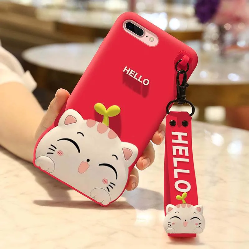 Для iphone 6s 3D Hello cat Чехол для 6 Мягкая силиконовая задняя крышка 6/6s plus мультфильм