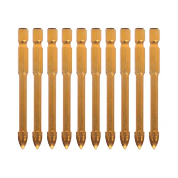 

Cross Spear Head Titanium Plating Hex Shank Drill Bit 10pcs Set 6mm Dia
