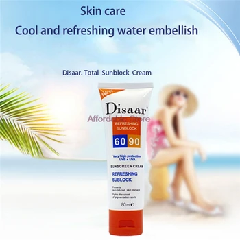 

DISAAR Refreshing Sunblock UVB+UVA Cool Sunscreen Cream SPF 90 Waterproof Thickless