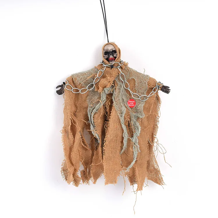 

Halloween props bar decorations spooky ghost electric voice control chain small hanging ghost