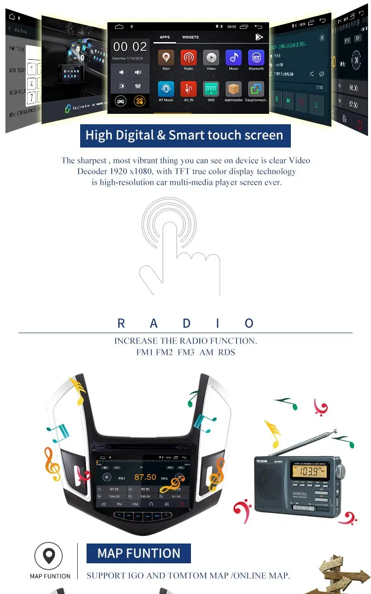Best LJHANG 8 inch 2 din Android 8.1 Car Audio DVD player FOR CHEVROLET CRUZE 2015 GPS Multimedia Headunit WIFI Steering Wheel Stereo 4