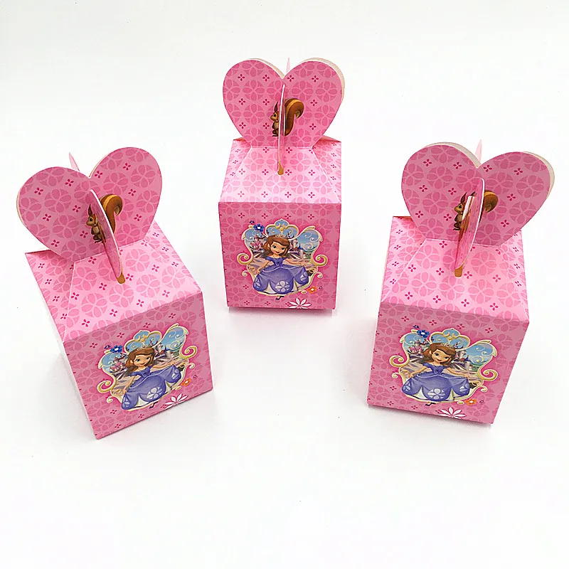 

6pcs/lot Sophia theme candy box kids favor birthday party gift boxes sophia candy case sophia boxes party supplies