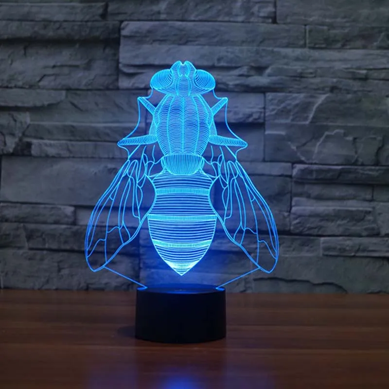3D night Light Animal Flies 7 Color Changing Night Light Electrical Outlet night light home depot