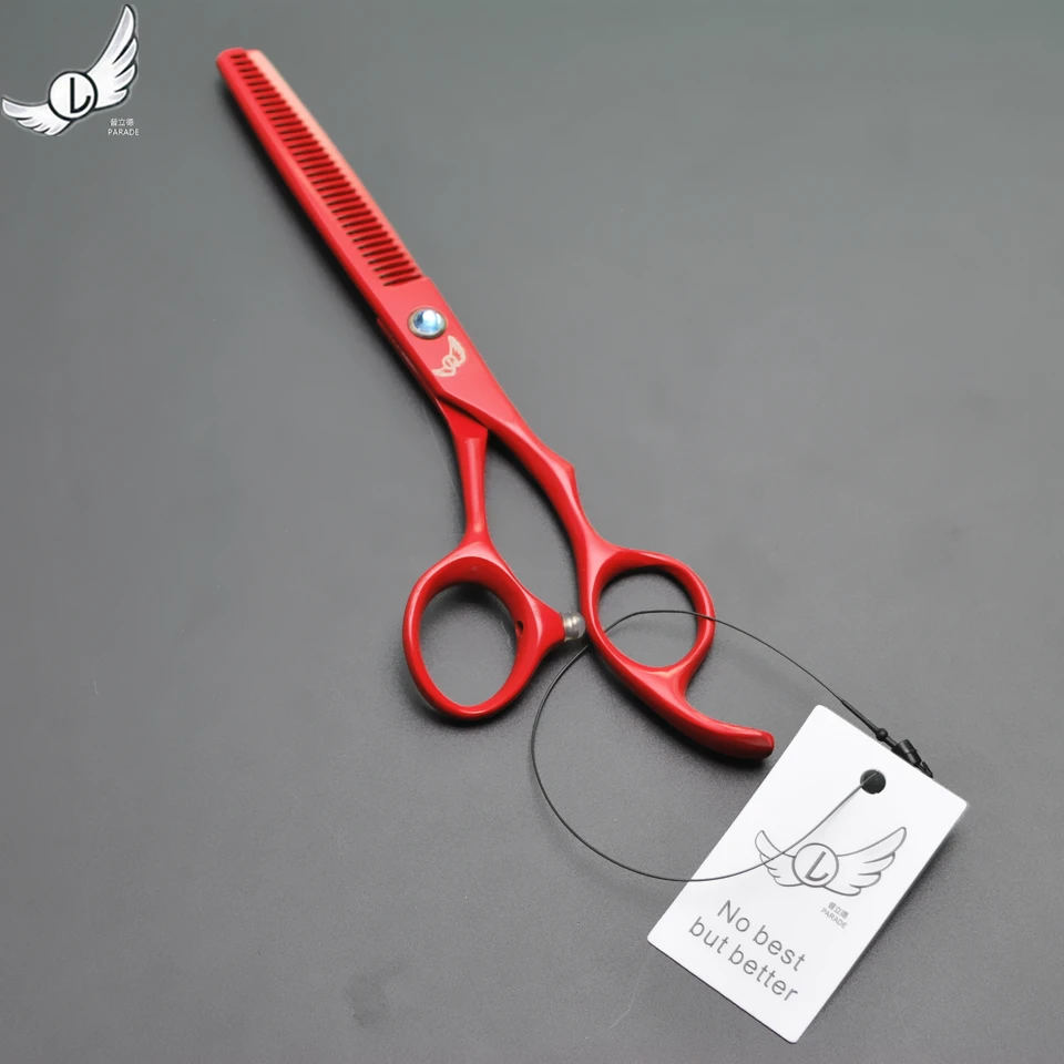 Parade Professional Hairdressing Grooming Barber Scissors Red Baking Parade Professional Hairdressing Grooming Barber Scissors Red Baking Varnish Cutting Thinning 6 Inch High Quality In Hair From Beauty
