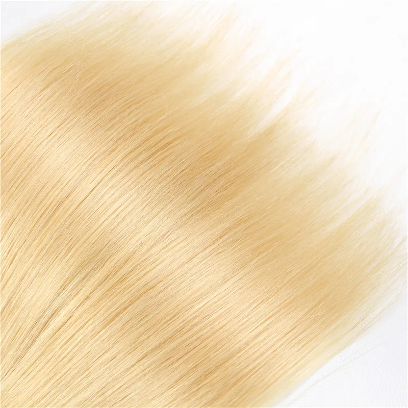 QThair перуанские прямые волнистые 613 светлые волосы человеческие волосы пучки не Реми устройство для наращивания волос двойное плетение, вьющиеся волосы