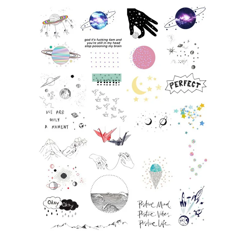 

2 PCS Simple Science Universe Words DIY Uncut Decoration Scrapbook Stationery Diary Sticker Planner Cute Label Travel Stickers