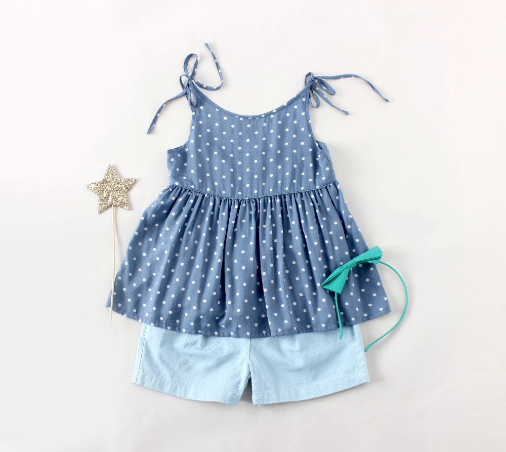 女の子服セット100センチに130センチ女の子ツーピースセット子供女の子のドレスと短いドットプリント子供ドレスブルー短い子供 Girls Clothing Girls Two Piece Setsgirls Clothing Sets Aliexpress