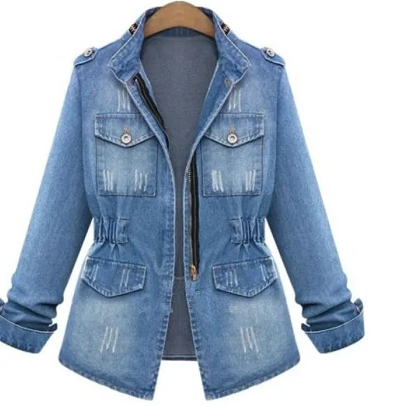 

Free send 2018 spring and autumn new style jacket women cowboy coat
