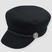 Популярная повседневная женская черная шерстяная шапка для мальчика, Кепка для мальчика, шапка для газетчика, женская кепка, армейская военная шляпа, уличные декоры