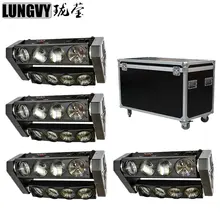 4 шт./лот кейс 8x10 Вт Rgbw 4in1 Освещение сцены Dj DMX Светодиодный луч паук 8 градусов лучевой угол СИД сценическое освещение