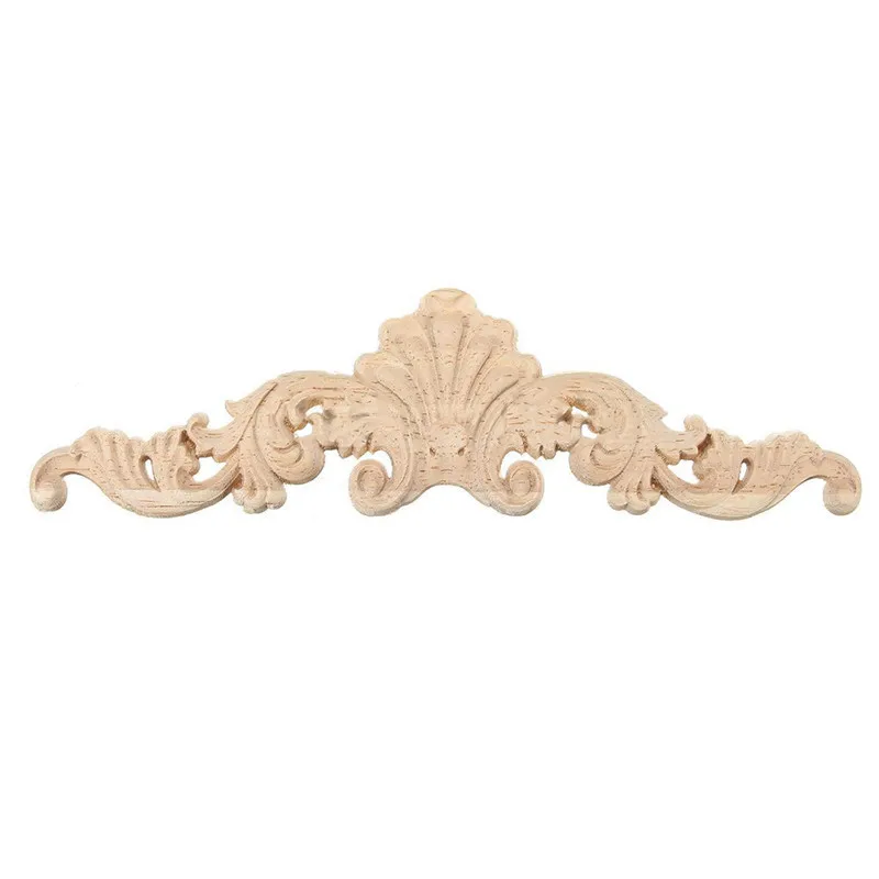 

Wood Carved Corner Onlay Applique Frame Decor Furniture Craft Unpainted Type:20*5cm