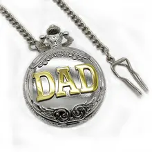 silver & golden steampunk vintage bronze pocket watch with chain pendant for women men for dad father gift big chain
