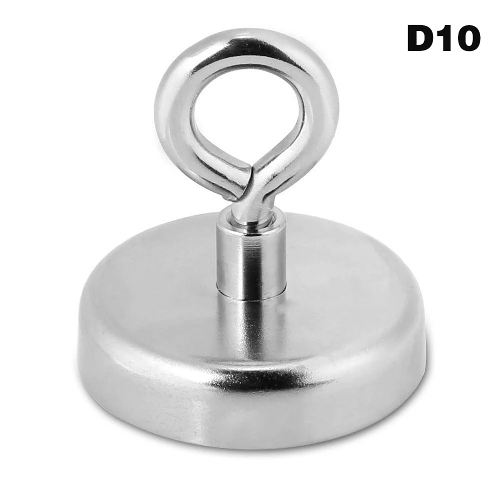 Strong Neodymium Magnet Round Pull River Fishing Magnetic Eyebolt Silver