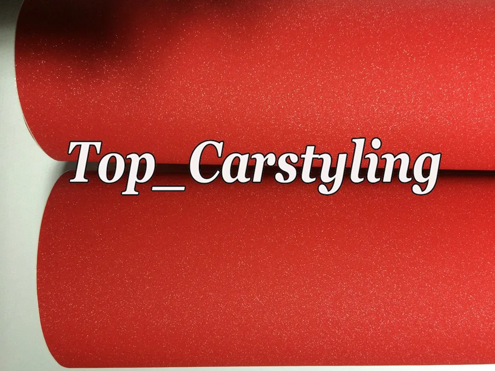 Glitter vinyl red sandy frosty car wrap Film (4)