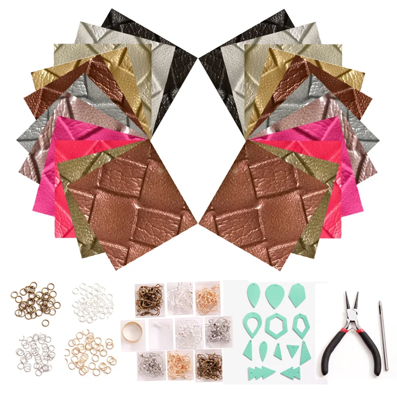 

Pu Leather Earrings 2019 DIY Accessories Making Earings Material Suits Jewelry Sets Charms Model Hook Clasps Tool For Women Gift