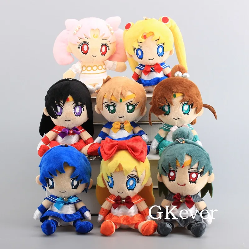 Sailor Moon Chinbi moon Venus Jupiter Mercury Uranus Pluto Mars мягкая плюшевая игрушка куклы 17 20 см подарок