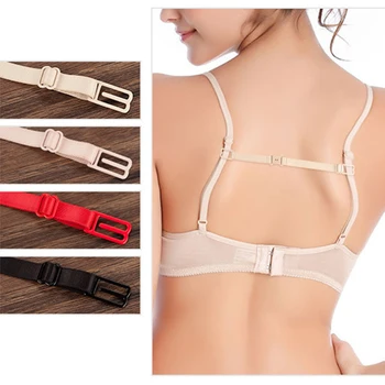

2Pcs Solid Color Women Nonslip Elastic Adjustable Band Bra Strap Holder Strap Racer Back Clip