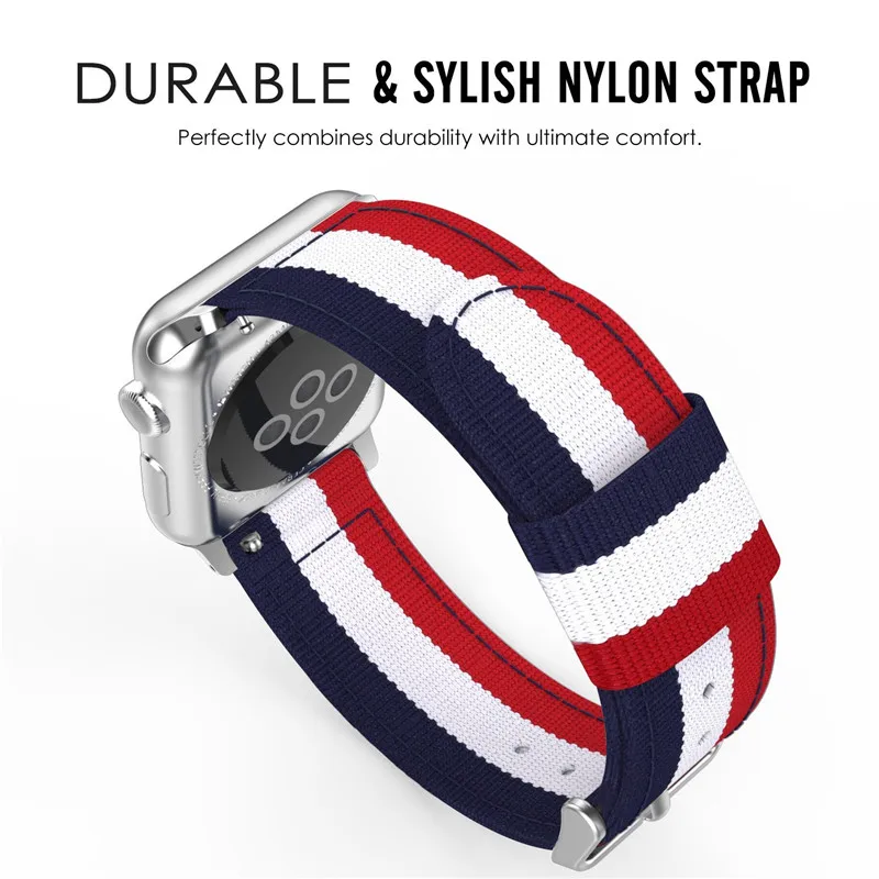 Fashion Sport Nylon Watch Strap For Apple Watch Band 42mm 38mm Adjustable Replacement Wrist Watch Band For iWatch Series 1 2 3 Fashion Sport Nylon Watch Strap For Apple Watch Band 42mm 38mm Adjustable Replacement Wrist Watch Band For iWatch Series 1 2 3