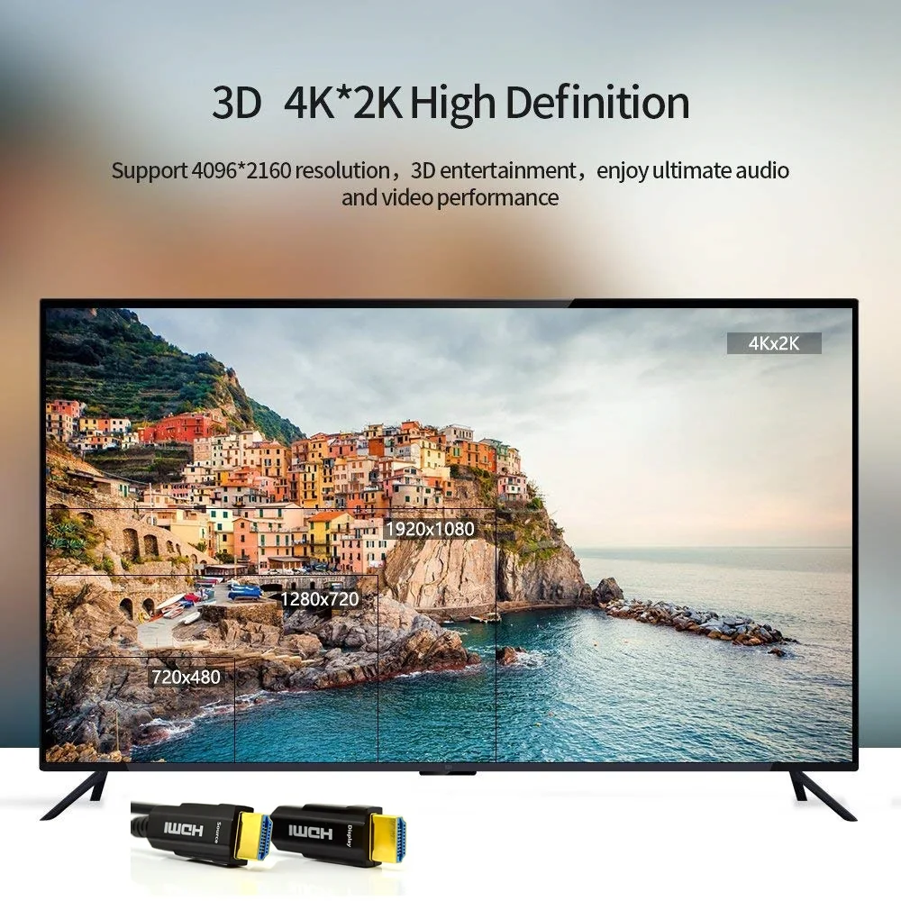  AOC Active Optical Cable Fiber HDMI 2.0 4K60hz lossless Cable For laptop PS4 HD TV BOX Porjector 10