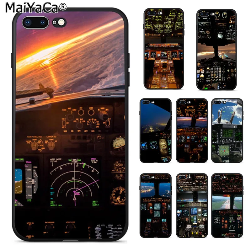 MaiYaCa cool aircraft airplane cockpit Phone Cover for Apple iphone 11 pro 8 7 66S Plus X 5S SE XS XR MAX | Мобильные телефоны и