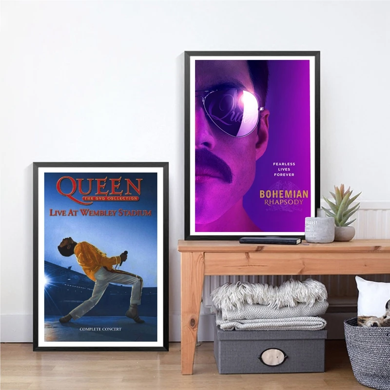 

Freddie Mercury Art Print Queen Band Poster Movie Bohemian Rhapsody Canvas Painting Musical Picture Home Room Wall Art Decor