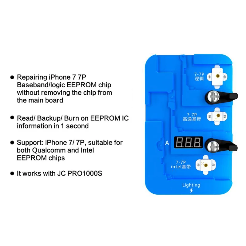 JC PRO1000S логический Baseband чип EEPROM без удаления Чтение Запись ожога программатор для iPhone XR XS XSMAX X 8 P 8 7 P 7 6SP 6 S 6 P 6 - Цвет: iPhone 7 7P