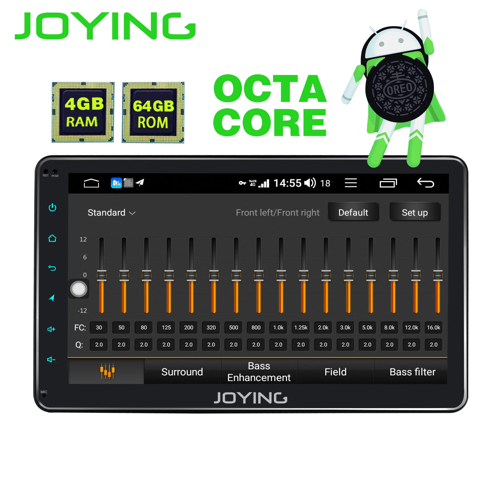  JOYING 10.1 inch IPS touch Screen Android 8.1 Octa Core Car radio player 4GB+64GB support SIM Card 