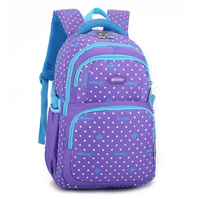 ZIRANYU Fashion Wave Point Primary School Bags Girl 2 4 Grade Burden ...