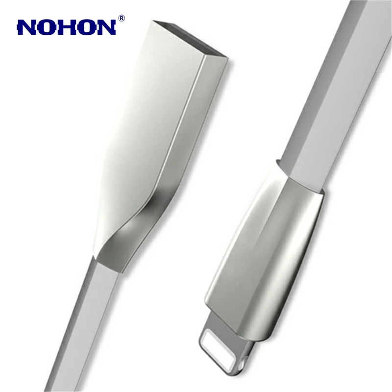 1 m 2 m الزنك سبائك شقة USB كبل مزامنة بيانات ل فون 5 5 S 6 6 S 7 8 زائد X XS ماكس XR سريع شحن شاحن USB للهاتف المحمول كابل