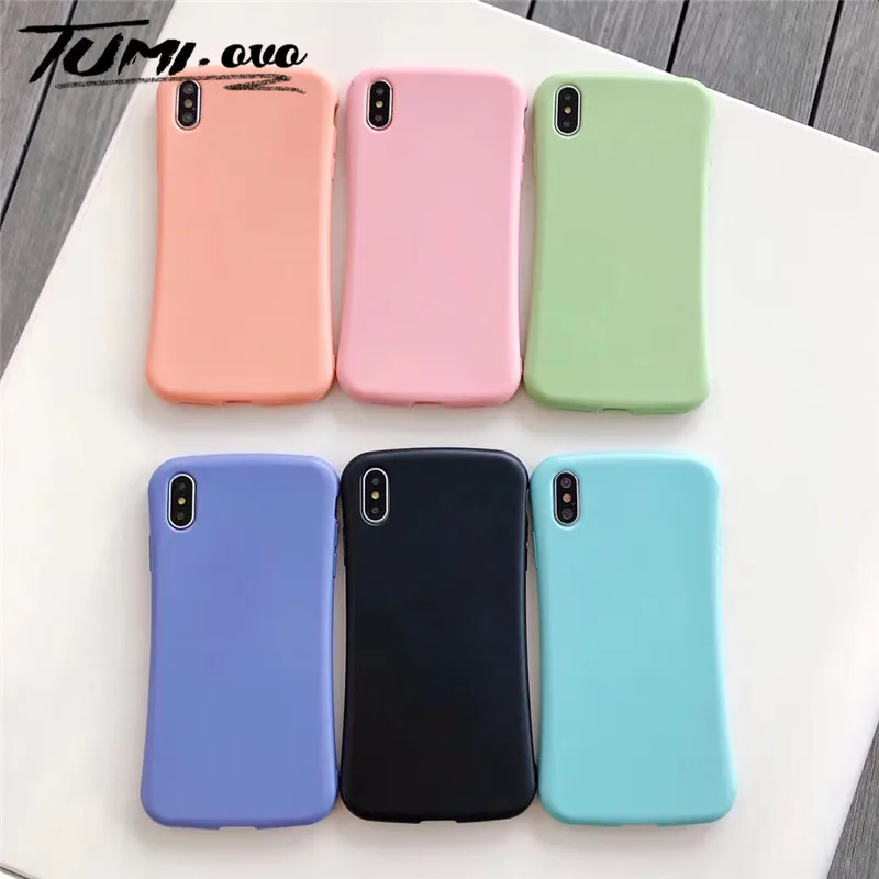 

Simple Candy Color Waistline Series Case For iPhone Xr Xs Max X Back Phone Cover for iPhone 6 6s 7 8 Plus Soft Silicon Couple