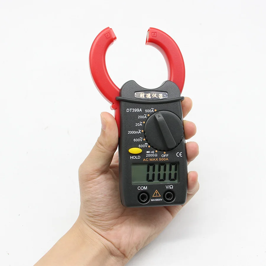 

DT399A Digital Clamp Meter Mini Ammeter Clamp Multimeter Small Current Meter Voltage Current Resistance Tester