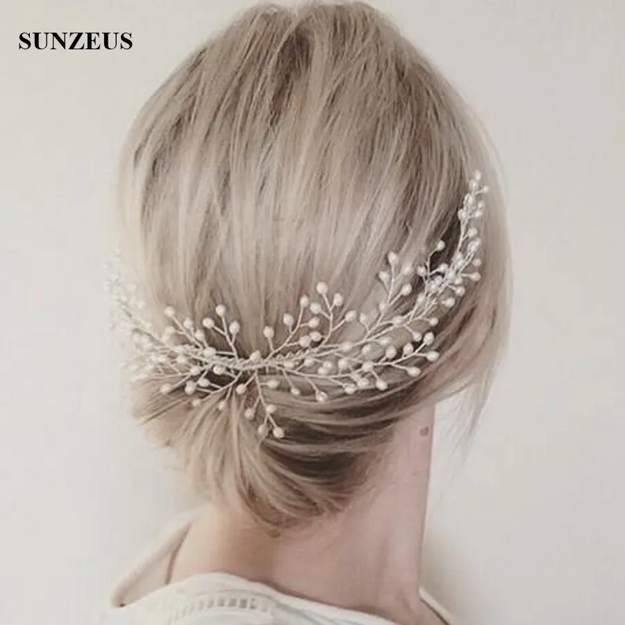 

Pearls Bridal Hair Comb Wedding Head Piece Ladies Wedding Accessories 2020 Headpiece Free Shipping SQ091