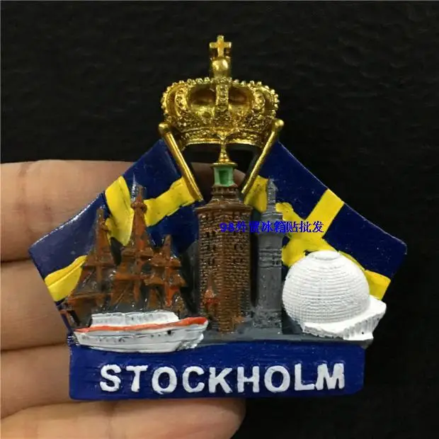 Stockholm, Швеция, туристический Мемориальный холодильник, магнит из смолы, 3d магнит-наклейка на холодильник, сувенир для путешествий, кухонные украшения для дома