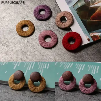 

Round wool material jewelry headwear accessories DIY Japan and South Korea handmade earrings accessories a package 2