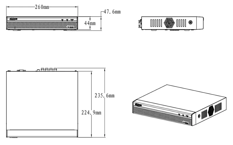 Dahua XVR5108HS-X H.265+/H.265 8-канальный цифровой видеорегистратор с интеллектуальным поиском до 6 МП