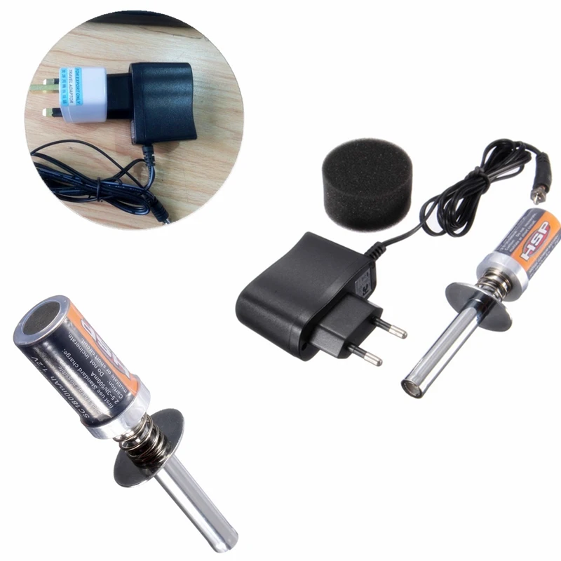 1 Set HSP 1.2V 1800mAh Rechargeable Glow Plug Lgniter RC R/C Nitro