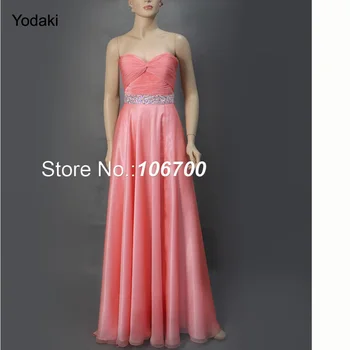 

new Strapless chiffon ruched Sweetheart jewel beadwork front slit gown red carpet vestidos de fiesta prom dresses JB140020